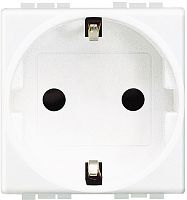 Розетка с заземлением без рамки Legrand BTicino LivingLight 2мод. 1-м. шторки белый картинка